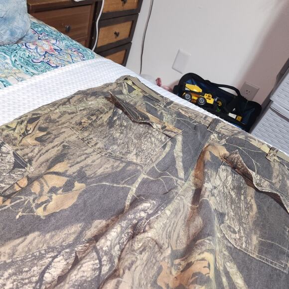 FIELDSTAFF & MOSSY OAK EUC MENS CAMMO HUNTING SHIRT & PANTS SET - Picture 13 of 14